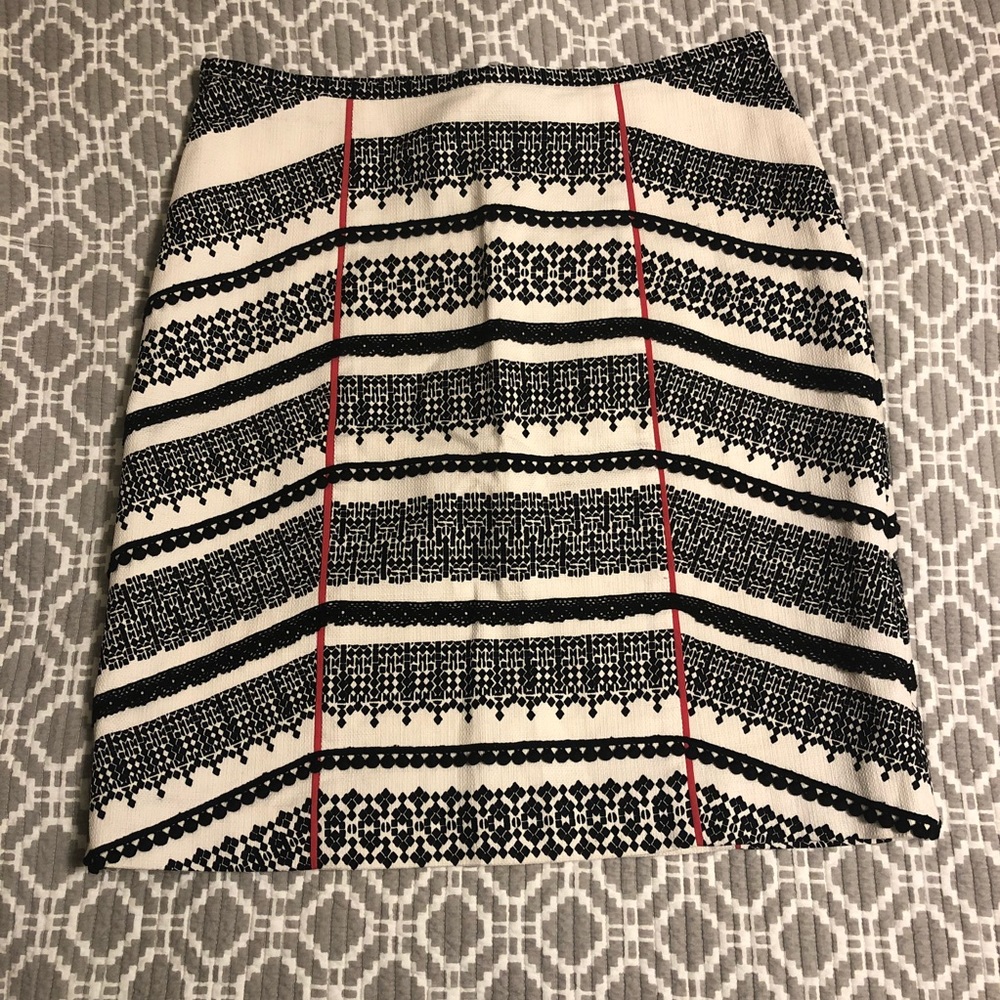 Anthropologie black and white pencil skirt